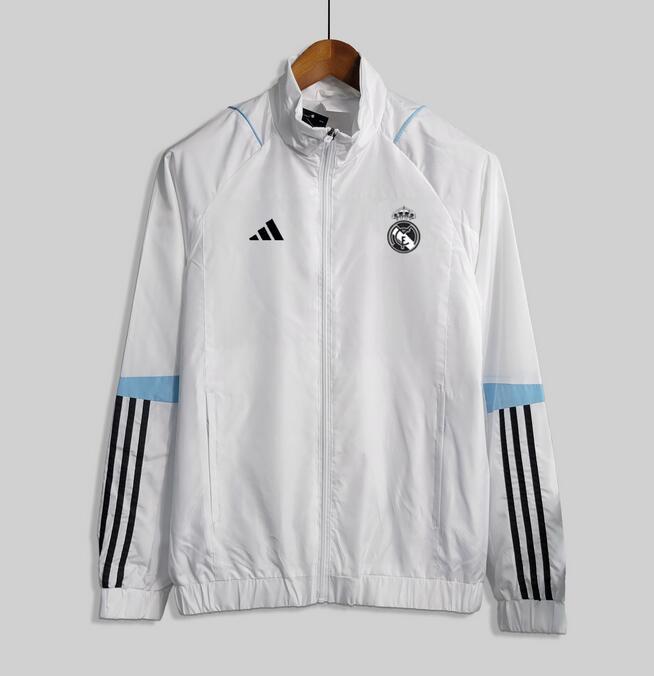 Real Madrid Windbreaker Hoodie Jacket White 2023/24